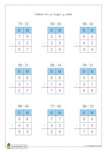 Ficha De Restas Sin Llevadas Para Imprimir Superpicto Online