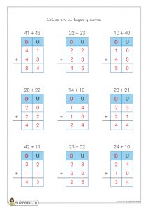 Ficha De Sumas Sin Llevadas Para Imprimir Superpicto Online
