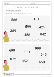 Ficha De Ordenar De Menor A Mayor N Meros Menores De Para Imprimir