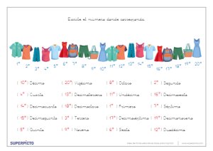 Ficha De Utilizar Los Veinte Primeros N Meros Ordinales Para Imprimir