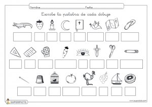 Escribir la palabra de cada dibujo