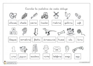 Escribir la palabra de cada dibujo