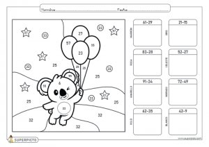 Restas con llevadas hasta el 100