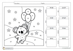 Sumas con llevadas hasta el 100