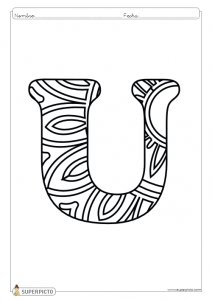 Mandala para colorear letra U lista