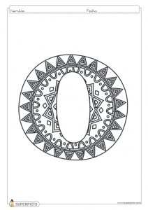 Mandala para colorear letra O lista