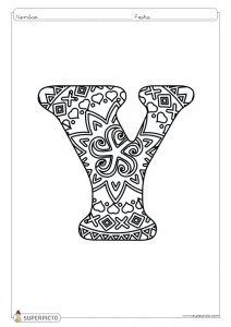 Mandala para colorear letra Y lista