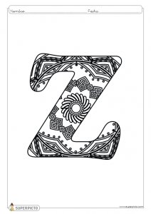 Mandala para colorear letra Z lista