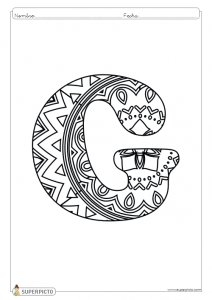 Mandala para colorear letra G lista