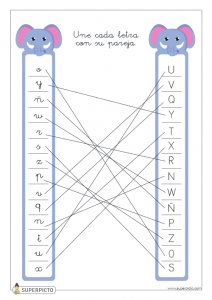 Unir cada letra con su pareja (elefante 2)