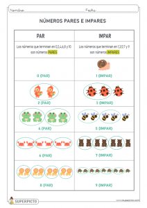 Asimilación de conceptos par e impar