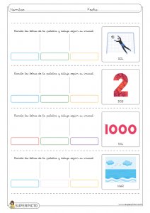 Escribir iniciales ocultas (monosílabas)
