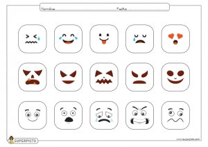 Expresiones faciales temáticas (mesa de luz)