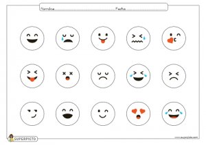 Expresiones faciales temáticas (mesa de luz)