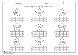 Valor posicional (unidades, decenas y centenas)