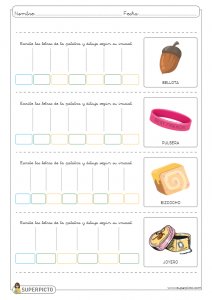 Escribir iniciales ocultas (trisílabas)