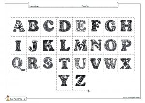 Alfabeto con mandalas coloreable y recortables