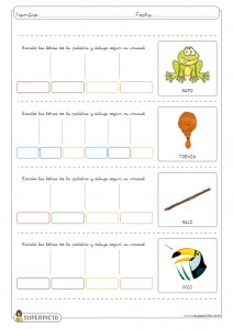 Escribir iniciales ocultas (bisílabas)
