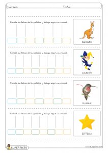 Escribir iniciales ocultas (trisílabas)