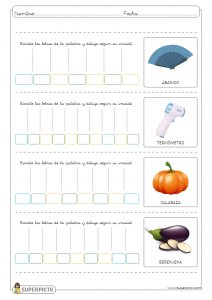 Escribir iniciales ocultas (polisílabas)