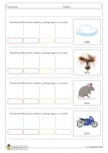 Escribir iniciales ocultas (bisílabas)