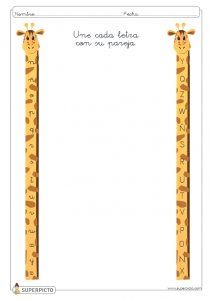 Unir cada letra con su pareja (jirafa 2)