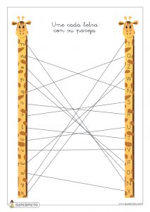 Unir cada letra con su pareja (jirafa 2)