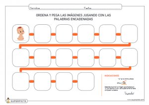 Ordenar y pegar las imágenes de las palabras encadenadas