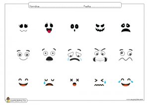 Expresiones faciales temáticas (mesa de luz)