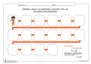 Ordenar y pegar las imágenes de las palabras encadenadas