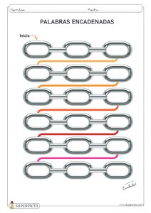 Completar con palabras encadenadas escritas sin modelo inicial