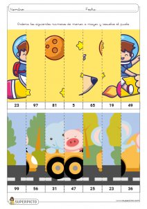 Ordenar de menor a mayor números menores de 100