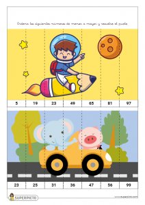 Ordenar de menor a mayor números menores de 100