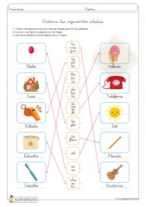 Ordenar sílabas y crear palabras