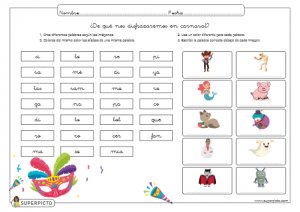 Elegir sílabas y asociar con imágenes