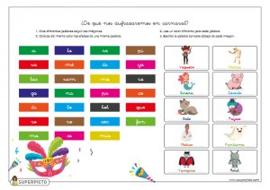 Elegir sílabas y asociar con imágenes