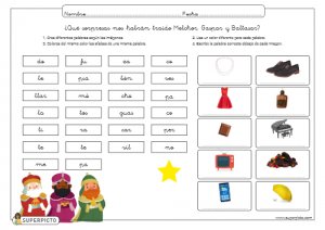 Elegir sílabas y asociar con imágenes