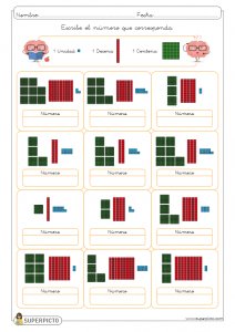 Valor posicional (unidad, decena y centena)