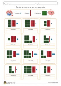 Valor posicional (unidad, decena y centena)