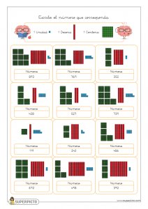 Valor posicional (unidad, decena y centena)