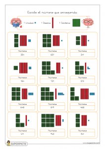 Valor posicional (unidad, decena y centena)