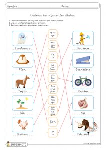 Ordenar sílabas y crear palabras