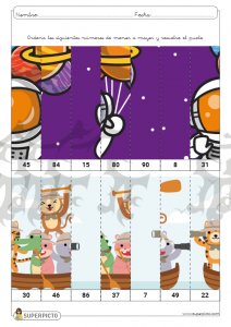 Ordenar de menor a mayor números menores de 100