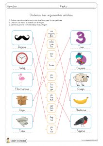 Ordenar sílabas y crear palabras