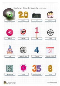 Escribir con letras los números mostrados