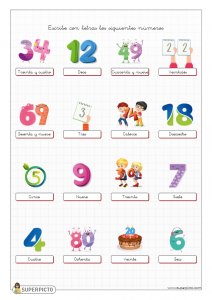 Escribir con letras los números mostrados