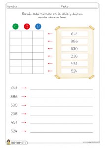 Escribir cómo se lee cada número del 100 al 999