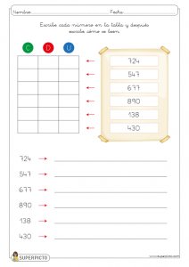 Escribir cómo se lee cada número del 100 al 999