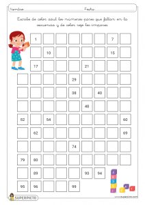 Secuencia de números pares e impares