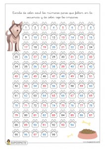 Secuencia de números pares e impares